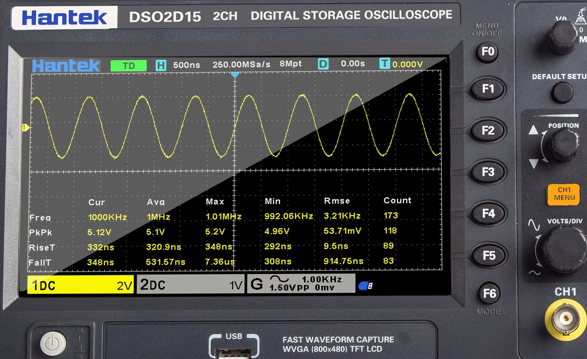 Digital Storage Oscilloscope 100Mhz - Oscilloscopio Digitale a Doppio Canale Hantek