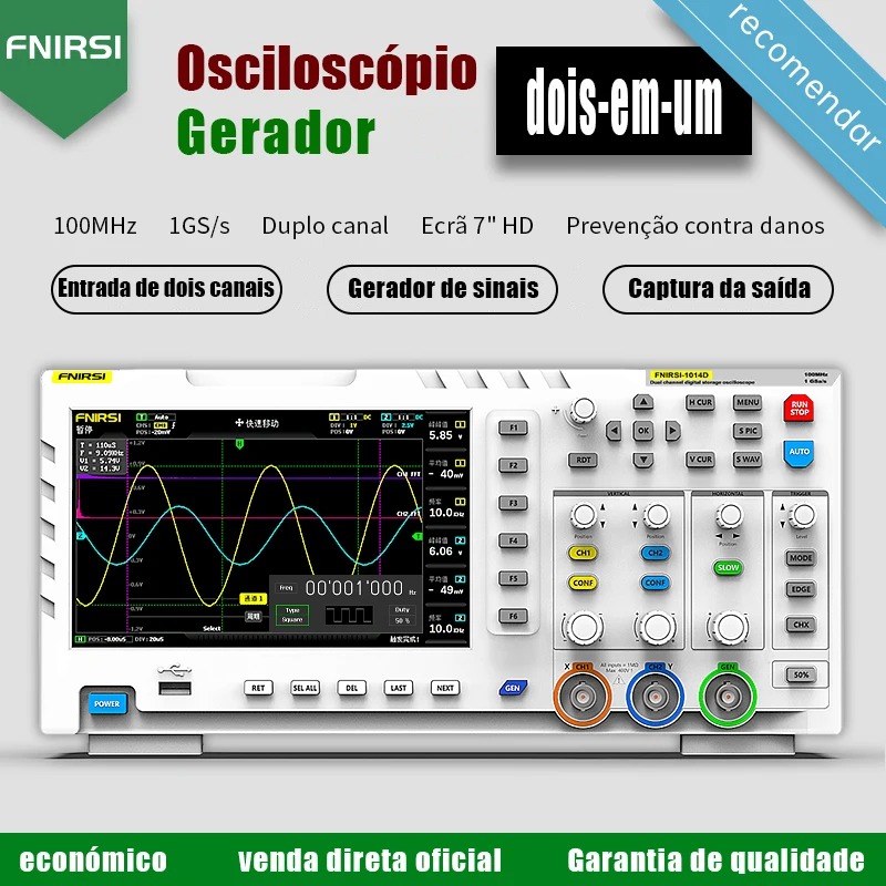 Digital Storage Oscilloscope 100Mhz - Oscilloscopio Digitale FNIRSI 1014D 2 in