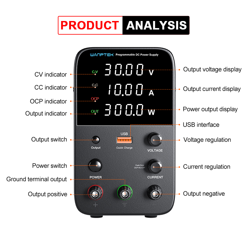 Wanptek Alimentatore CC progra - Programmable Dc Power Supply 30V 10A recensione e prezzo
