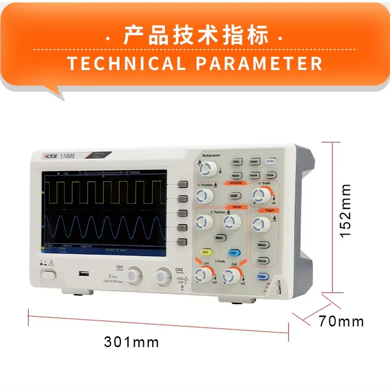 Oscilloscopio VICTOR 1100S con - Digital Storage Oscilloscope 100Mhz recensione e prezzo